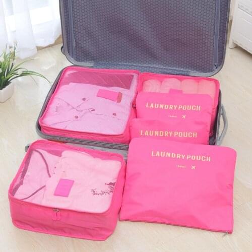 DOOZEEPA 6PCS/Set Travel Bags Women Packing Cubes Luggage Organizer Pouch Storage Case Clothing Cube Organizer Men Duffle Bag