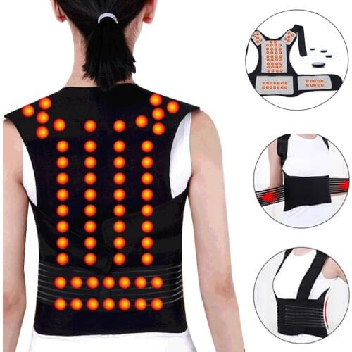 Tourmaline Self-heating Brace Support Belt Back Straight Shoulders Brace Strap Lumbar Posture Corrector for Adult Children