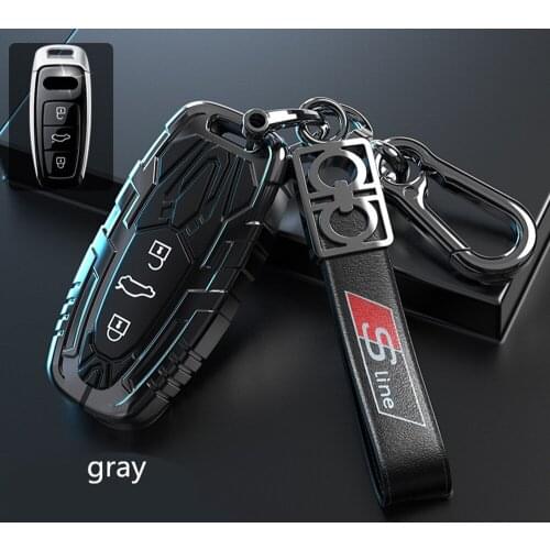Smart holder cover keychain car key case Zinc alloy for Audi A6L A7 A8 Q8 2018 2019