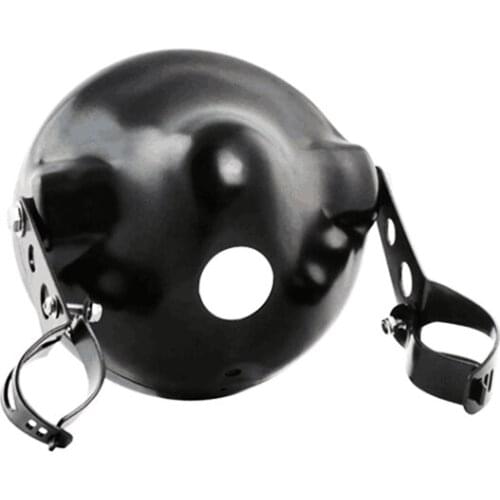 Universal Headlight Housing 7" Black Aluminum Motorcycle Headlight Cover Housing Mount Brackets Fork Ear Headlamp Holder Kit