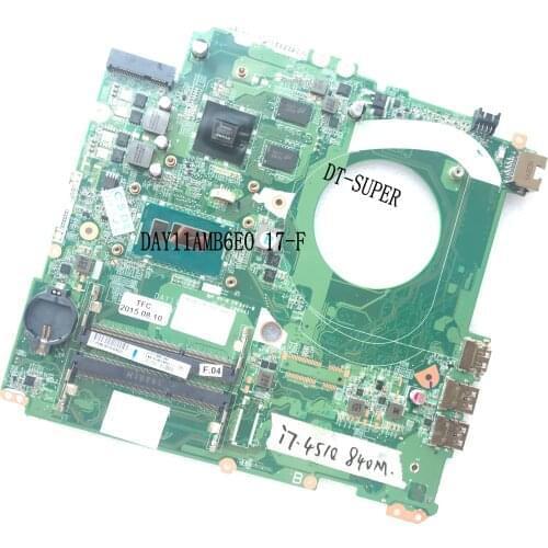 AVAILABLE DAY11AMB6E0 LAPTOP MOTHERBOARD for HP 17-F MOTHER BOARD ,WITH I7-4510U PROCESSOR 840M 2GB
