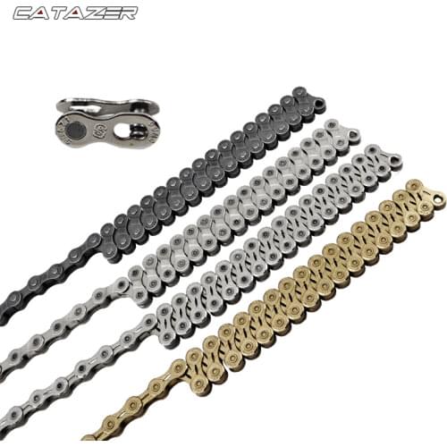 27S/30S Bike Chain for Road Folding Mountain Bike 8/9/10/11/12s Bicycle Chain Gray Silver Gold 116 Links