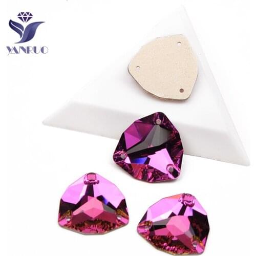 YANRUO 3272 All Sizes Fuchsia Trilliant DIY Strass Glass Stones Flatback Sewn Rhinestones Crystals For Decoration