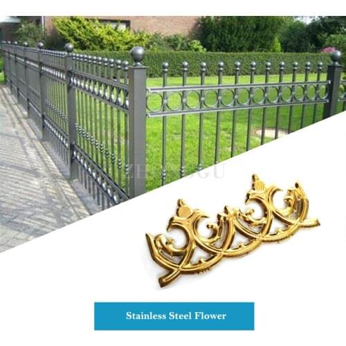 1 Piece Boat Shaped Stainless Steel Flower European Art Door Decoration Accessories Guardrail Window Fence Flower Metal Work