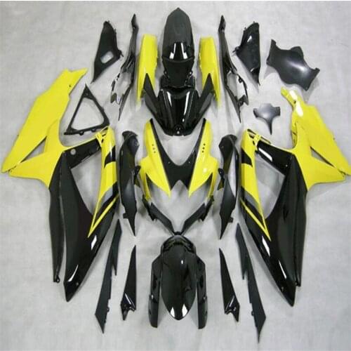 100% fit Yellow black injection molding fairing kit for Suzuki GSXR600/750 08 09 10 fairings GSXR600/750 2008 2009 2010