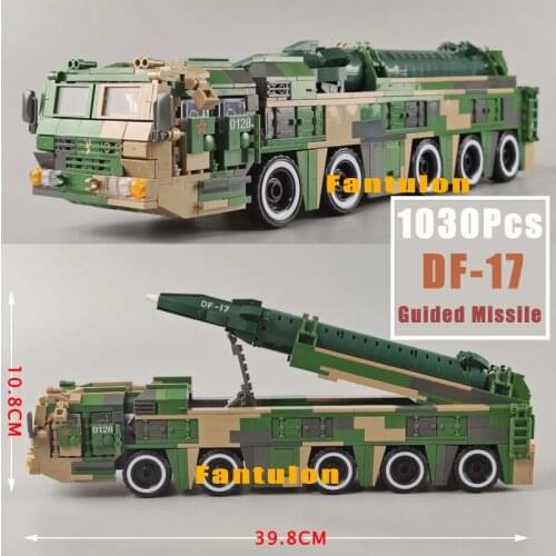 1030Pcs China DF-17 Guided Missile With 4 Color Printing Soldier Figures Military Collection WOMA Building Block Gift Toy