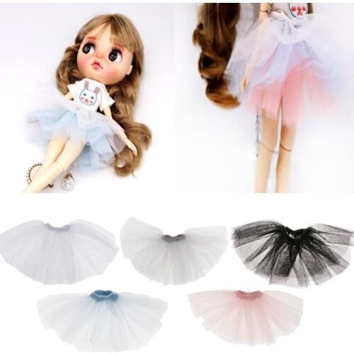 12inch Doll Accessories, Handmade 2-layer Gauzy Dress Outfit for 1/6 Blythe Dolls Clothing Set, 5 Colors