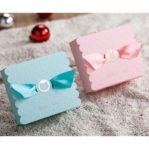 20 Pcs New Creative Boy Girls First birthday 100 days Party Favor Candy Box Baby shower Baby Born Birth Announcement Gift Boxes