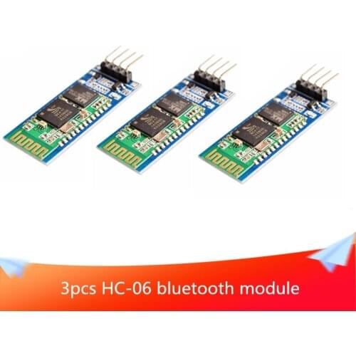 3pcs/lot HC-06 Wireless Serial 4 Pin Bluetooth RF Transceiver Module Wireless Serial Communication Can Works with Control Kit