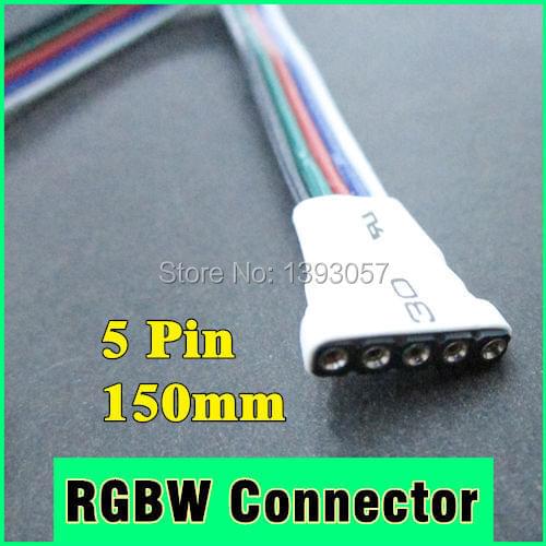50pcs/lot 5 pin Female LED Strip Connector , White Color RGBW Connector For 3528 5050 Flexible LED Strip Connecting