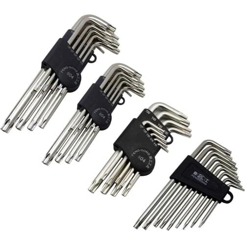 9Pcs Hot PengGong Torx L-shape Hex Wrench Key Spanner Bicycle Repair Hand Tool Kit