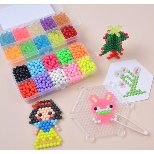 Color Crystal bean DIY Water Spray Magic Beads 3D Puzzle Educational Kit juguetes Ball Game Toys for Children