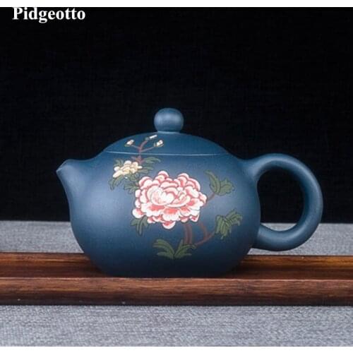 Free Shipping 220ml Yixing China famous purple clay tea pot Genuine handmade peony Xishi teapot Kung Fu ceramic tea set