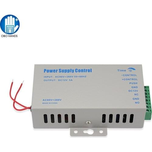 12V 5A K80 Power Supply Switch Access Control System Power AC110-260V/50-60HZ with Time Delay for Electronic Door Lock Security