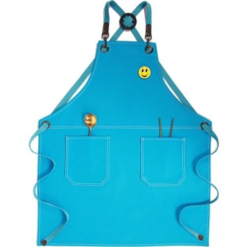 Canvas Men And Women Apron Japanese-style Simple Beautician Cafe Milk Tea Restaurant Studio Florist Overalls Work Clothes