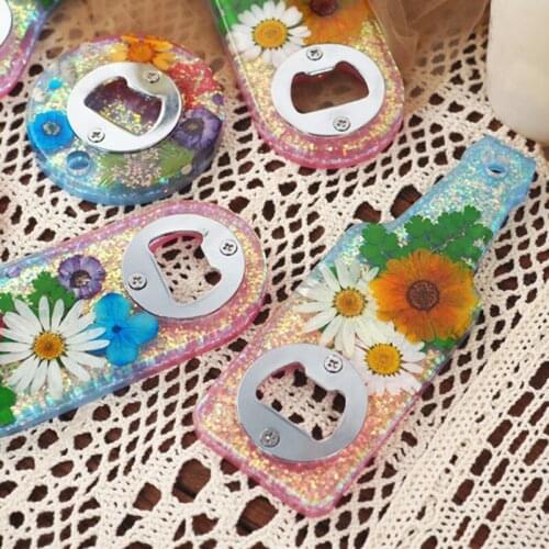 DIY Bottle Opener Kit with Parts Silicone Casting Mold Soft Keychain Baking Pan Mould for Craft Pendant Decoration SP99