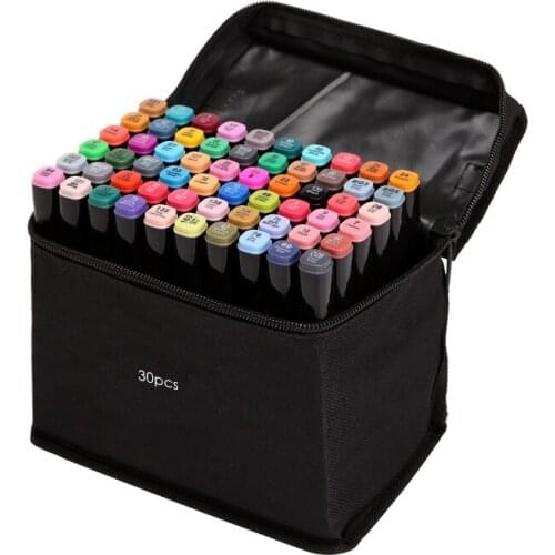 Black rod 30 Colors Art Markers Set Alcohol Based Ink Sketch Marker Pen For Artist Drawing Manga Animation Supplies