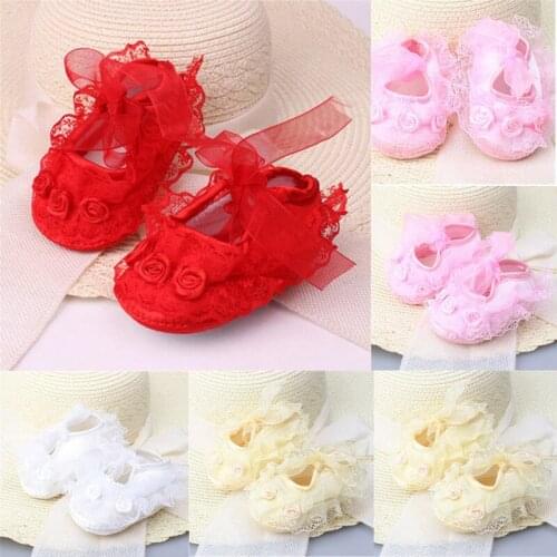 PUDCOCO Infant Newborn Baby Girls Princess Non-Slip Lace Flower Shoes HOT 0-12M
