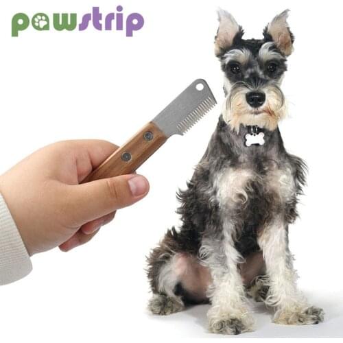 Pet Hair Removal Comb Wooden Handle Stainless Steel Needle Dog Combs Puppy Shaving Knife Comb Dogs Grooming Tool Pets Supplies