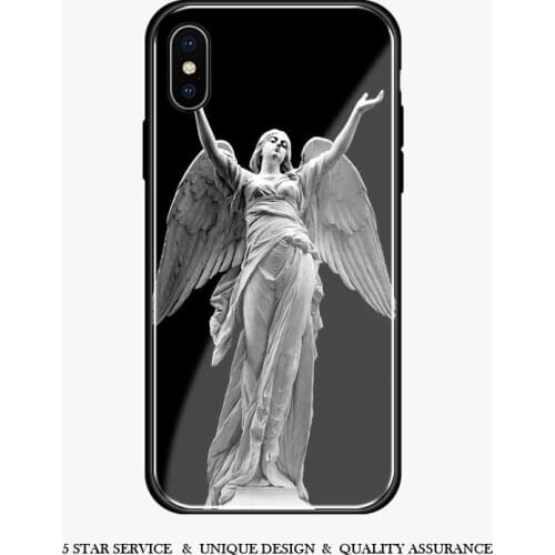 Greek god nemesis statue soft silicone Tempered glass Phone case cover shell For iPhone 6 6S 7 8 Plus X Xr Xs 11 PRO Max