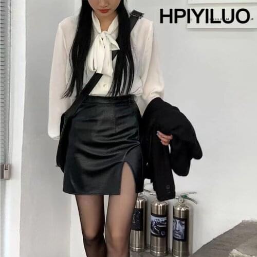 Женские кожаные юбки HPIYILUO China At AliExpress