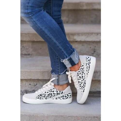 2021 Women Sneakers Canvas Shoes Lace Up Casual Shoes Woman Flat Heel Shoes Fashion Leopard Breathable Shoes Zapatos De Mujer