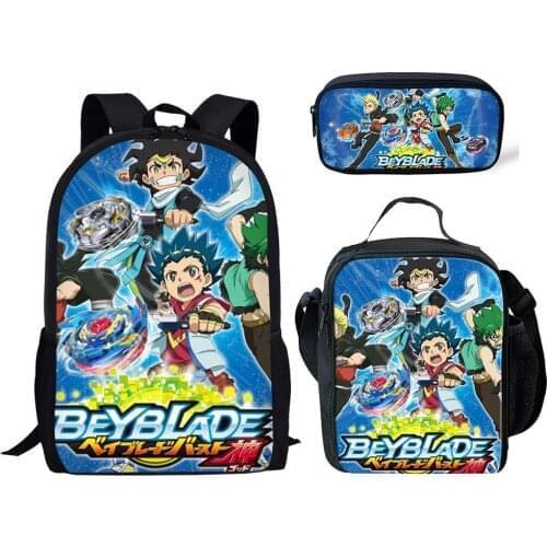 Cool Kids School Bag Set Anime Beyblade Burst Evolution Lunch Box For Boys Girls Backpack Messenger Pencil Bagpack Big Package