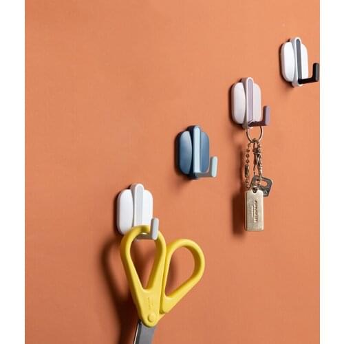 Adhesive Hooks Heavy Duty Wall Hooks Towel Hooks for Bathrooms Strips Hooks White Decorate Sticky Hook for Backpack hat Scarf