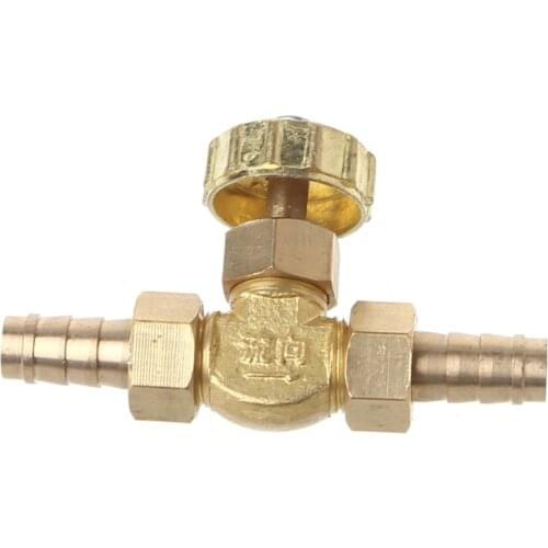 Elbow Brass Needle Valve 10mm Propane Butane Gas Adjuster Barbed Spigots 1 Mpa