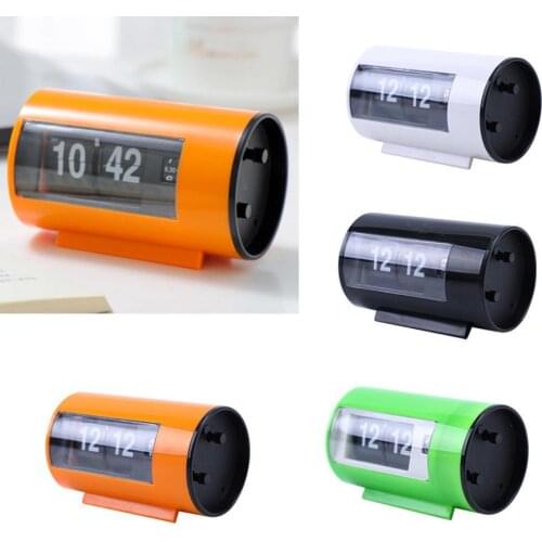 Lazy Digital Carpet Alarm Flip Clock Simple Retro Wake Up Bedroom Table Desk Auto Flip Display Turning Clocks Home Decor Kitchen
