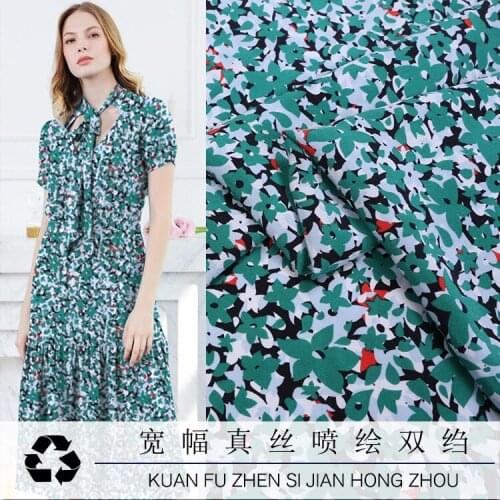 Summer crepe de chine silk fabric dress crepe de chine fabric digital printing mulberry silk garment fabric