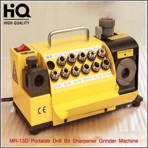 MR-13D Drill Bit Grinder portable Carbide Tools Drill Bit Sharpener Grinder Machine 180W 110V/220V CBN or SDC Standard Wheel