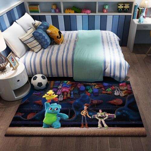 Cartoon Toy Story Carpet Kids Playmat Living Room Floor Mat Bedroom Non-slip Blanket Bedroom Bedside Floor Pad Door Mat Gift