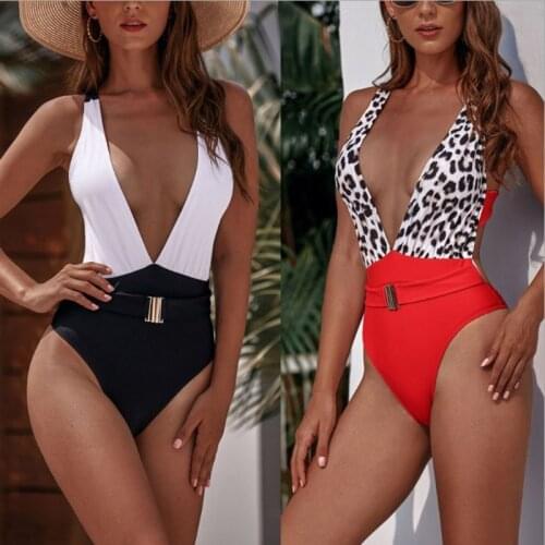 Sexy Deep V Neck Swimwear Push Up Bikinis Women One Piece Swimsuit 2021 Bathing Suit Swim Wear Bikini Set Beach Dress Biquini