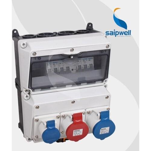 Saip/Saipwell Plastic Industrial power Combination Socket Box Distribution Boxes electrical Industrial socket & plug