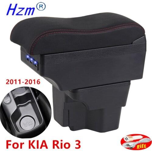 Armrest box For KIA Rio 3 2011-2016 2012 2013 2014 2015 with USB Charging Center Centre Console Storage box