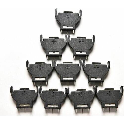 10pcs CR2032 Half-Round lithium Button Cell Coin Battery box Holder Case CR 2032 batteries holder Socket 3 PIN