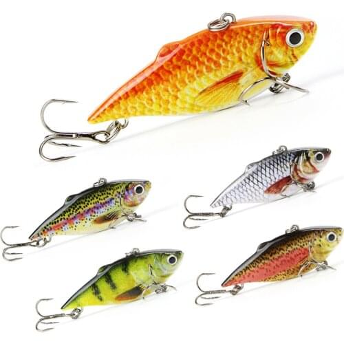 Mmlong 5 Color 2.5"/8.6g Popular Vib Crankbait 3D Eyes Fishing Lure High Quality Fishing Bait Slow Sinking Fish Wobbler Pesca