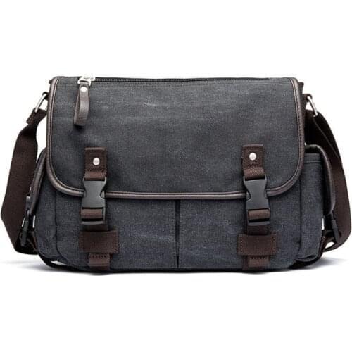 Causal Canvas Messenger Bag Patchwork Multi-Function Laptop Vintage Mens Briefcases Shoulder Bag Travel Crossbody Bags