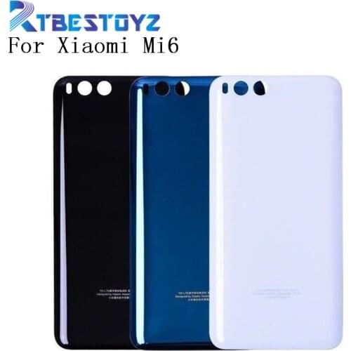RTBESTOYZ 5.15'' New Housing Glass Battery Back Cover For Xiaomi 6 Mi 6 Mi6 Black White Blue Replacement