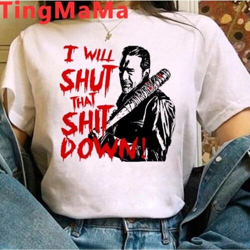 The Walking Dead Negan tshirt top tees male graphic tees japanese print plus size ulzzang top tees streetwear