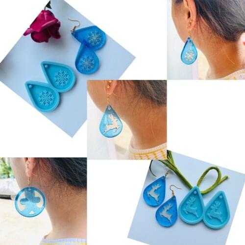 DIY Many Kinds of Christmas Series Earrings Drop Glue Mold Crystal Silicone Mold Resin Epoxy Kit and Molds Resin Mould