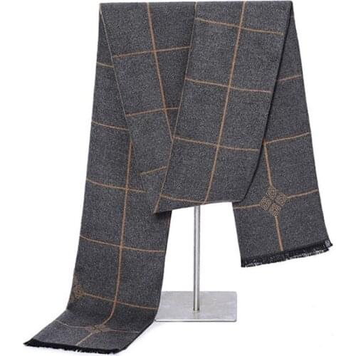 Winter Cashmere Scarf for Men Classic Plaid Scarf Shawls Scarves Mens Luxury Brand Warm Soft Blanket Scarf Wrap Bufandas Hombre