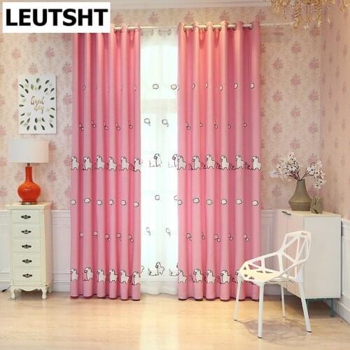 2021 New Modern Minimalist Cartoon Sheep Blackout Curtains for Cute Childrens Bedroom Living Room Blackout Curtains Custom