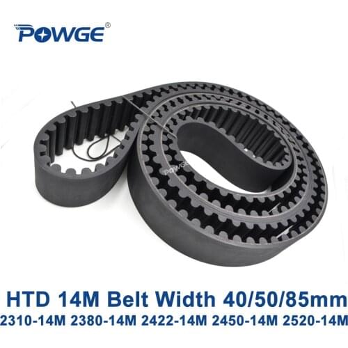 POWGE HTD 14M synchronous belt C=2310/2380/2422/2450/2520 width 40/50/85mm Teeth 165 170 173 175 180 HTD14M 2310-14M 2450-14M