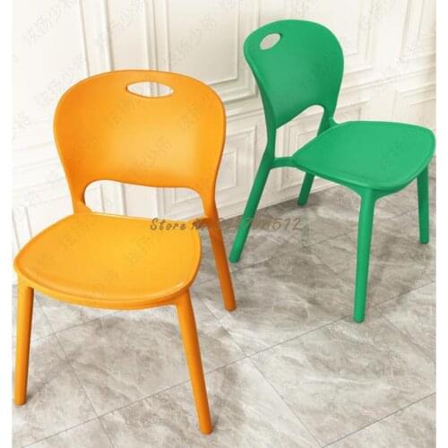 Nordic dining table dining chair household plastic stool backrest commercial thickening modern minimalist casual makeup desk sea