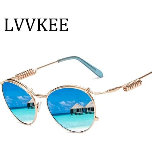 Luxury Classic luxury Brand designer Round Steampunk sunglasses Vintage spring women sun glasses women UV400 male 6688