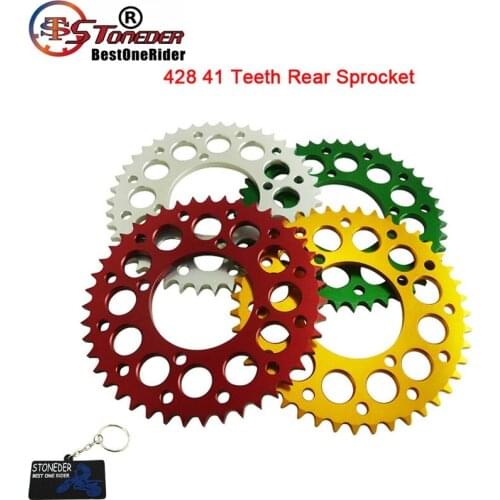 STONEDER 428 41 Teeth 76mm Aluminum Billet Rear Sprocket For 50-190cc WPB M2R SSR DHZ Braaap Lucky MX Thumpstar Pit Dirt Bike