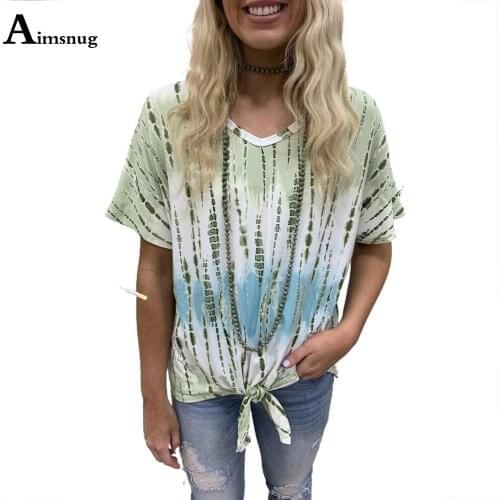 Ladies Elegant Leisure Casual T-shirt Gradient Striped Print Tops Loose Women Clothing Latest 2021 Summer Bow Tees shirt Femme