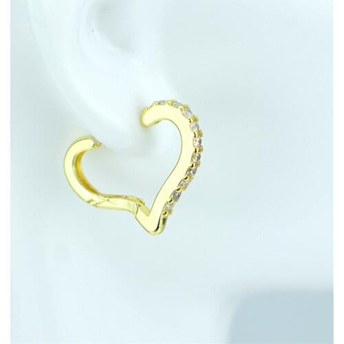 French temperament love ear hoop earrings womens full diamond zircon peach heart earrings earrings fashion girls jewelry